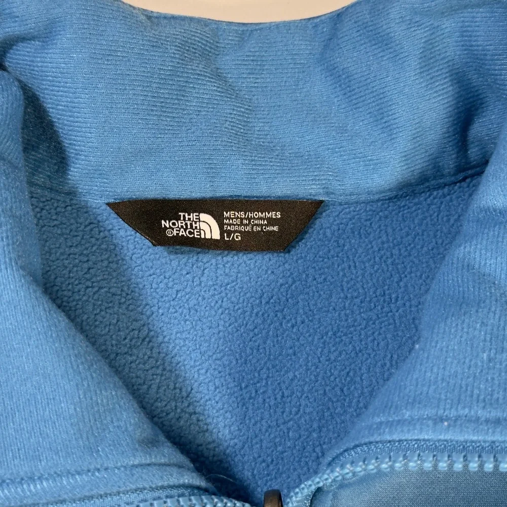 The North Face Full Zip Jacket Mens Large Blue Excellent Fleece Softshell